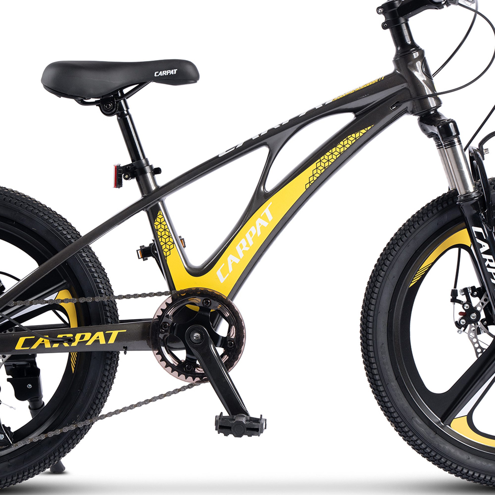 CARPAT SPORT Children's Bicycle 20 inch Mountain Bike, Magnesium Rims with 3 Spokes, 7 Speed, (Mechanical Disc Brakes, Youth Bicycle), Girls Boys MTB Hardtail Bicycle Bike from 5 Years