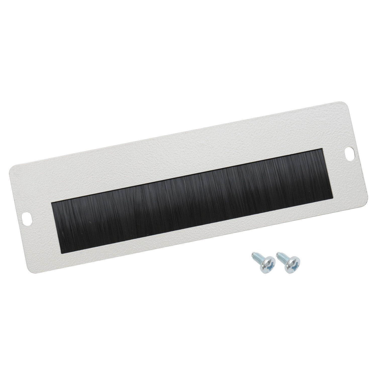 HMF Serverschrank Kabeldurchführung mit Bürsteneinsatz, für 10 Zoll Netzwerkschrank Außen 20 x 1,0 x 6,5 cm, lichtgrau