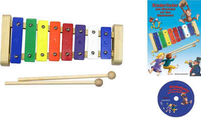 Clifton Spielzeug-Musikinstrument Metallophon, mit 8 Tönen und Kinderlieder CD, Karaoke CD mit Heft