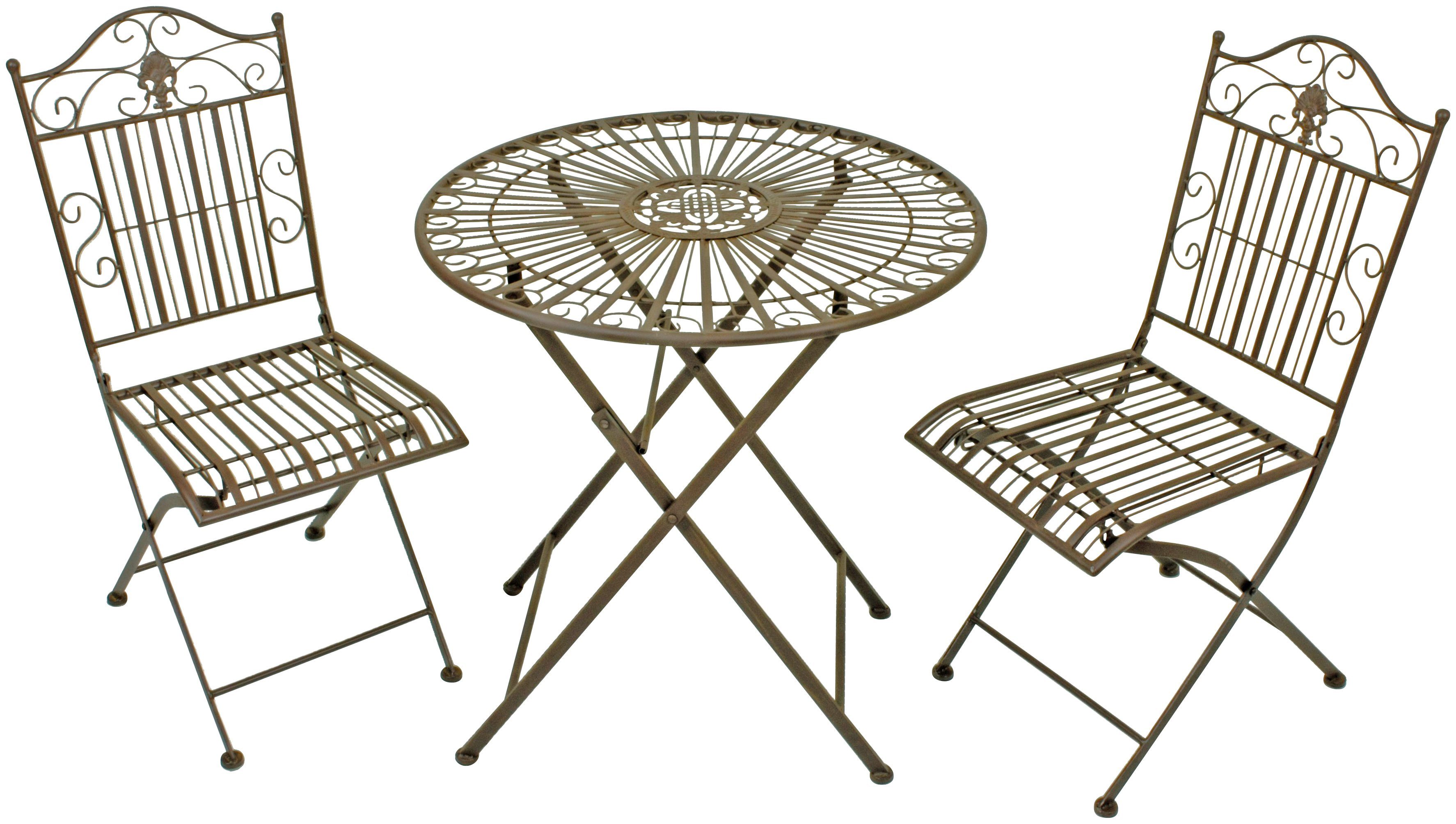 3-tlg Balkon-Set Tischgruppe Balkongruppe Tisch Stuhl klappbar Rattan-Optik