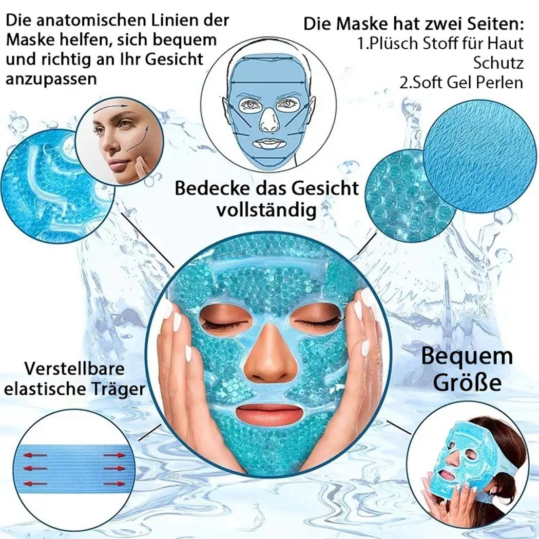 Beauty-Eisbeutelmaske, TUABUR Gesichtsmassagegerät und Blau Gel-Heiß- Kaltkompressen-Schönheitsmaske