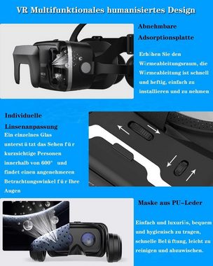 VR SHYIEON VR Brillen Hülle 4,7-7,2 Zoll, 3D mit Bluetooth Fernbedienung Erleben Spiele Handys Kinder Erwachsene