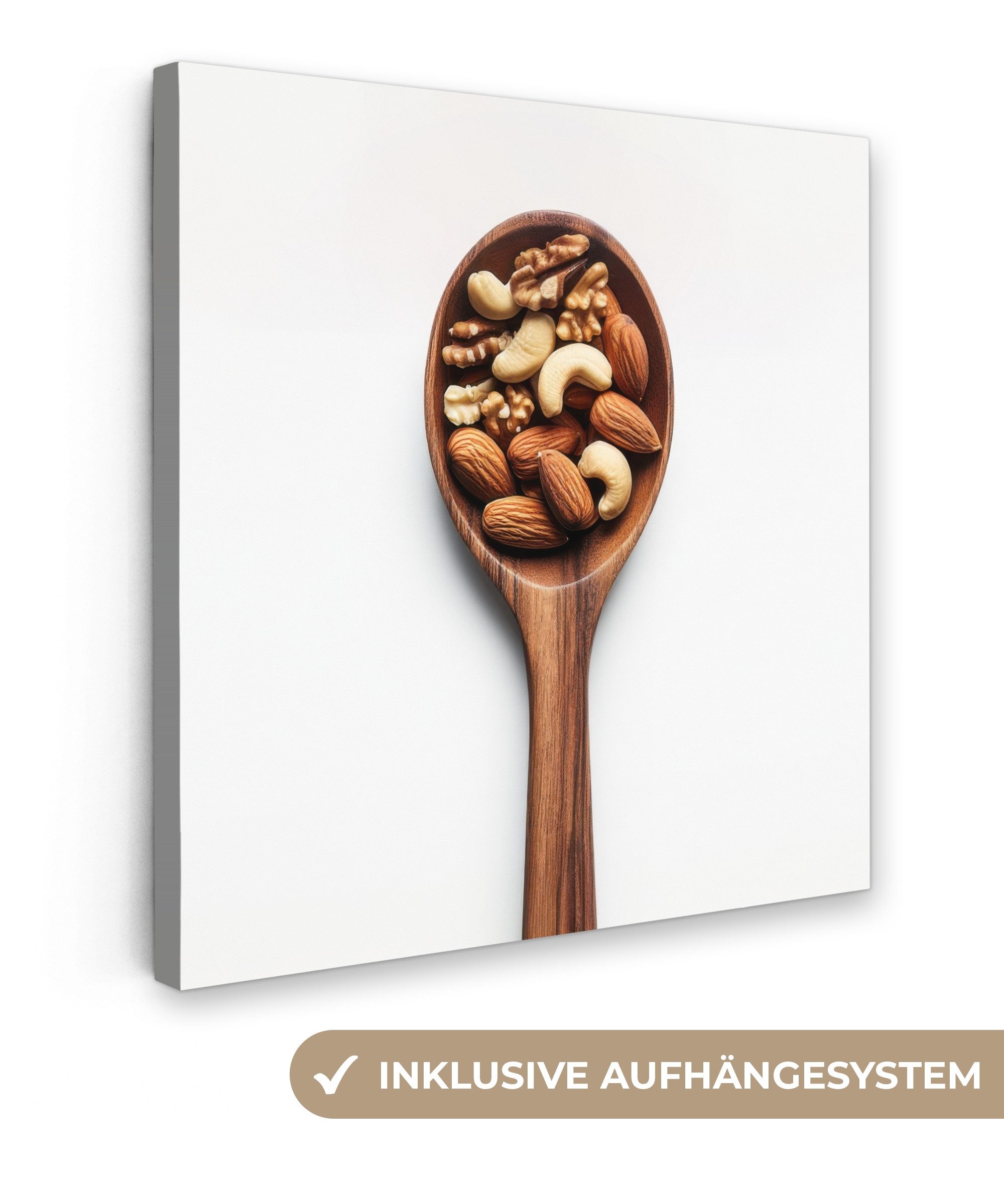 OneMillionCanvasses® Leinwandbild Walnuss - Weiß - günstig online kaufen