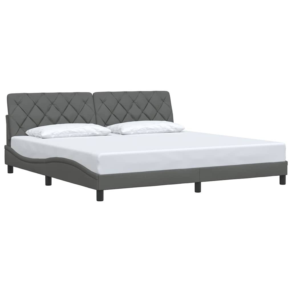 vidaXL Bett Bettgestell ohne Matratze Dunkelgrau 200x200 cm Stoff