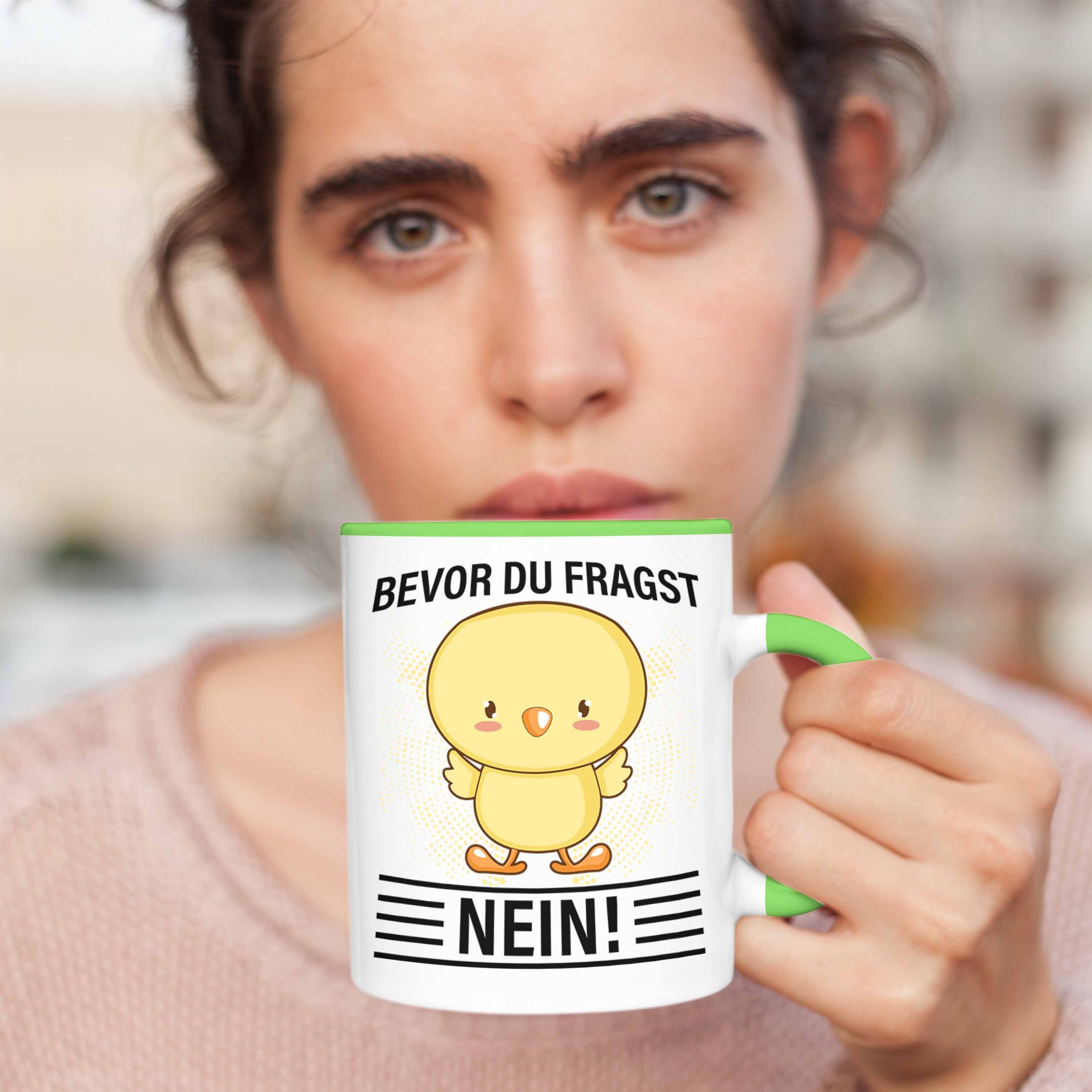 Trendation Spruch Nein Geschenk Trendation - Lustiger Du Fragst Grün Tasse Tasse Bevor