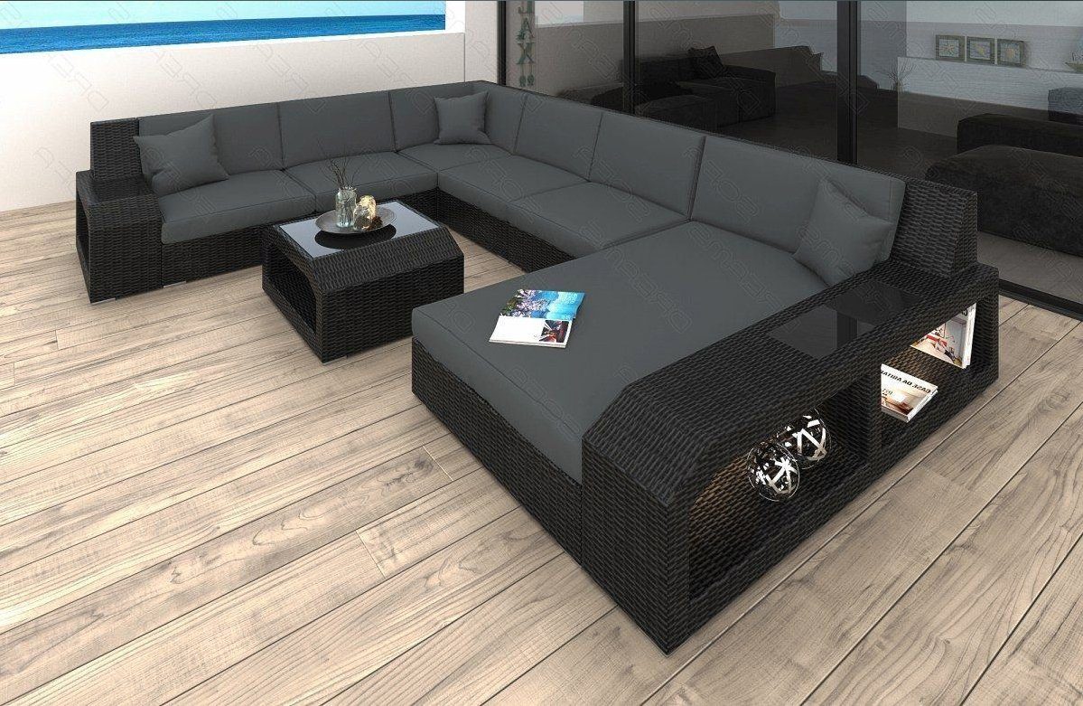 Sofa Dreams Gartenlounge-Set Matera XXL, (Gartenmöbel, Rattan-Sofa), inkl. Auflagen und LED RGB Licht