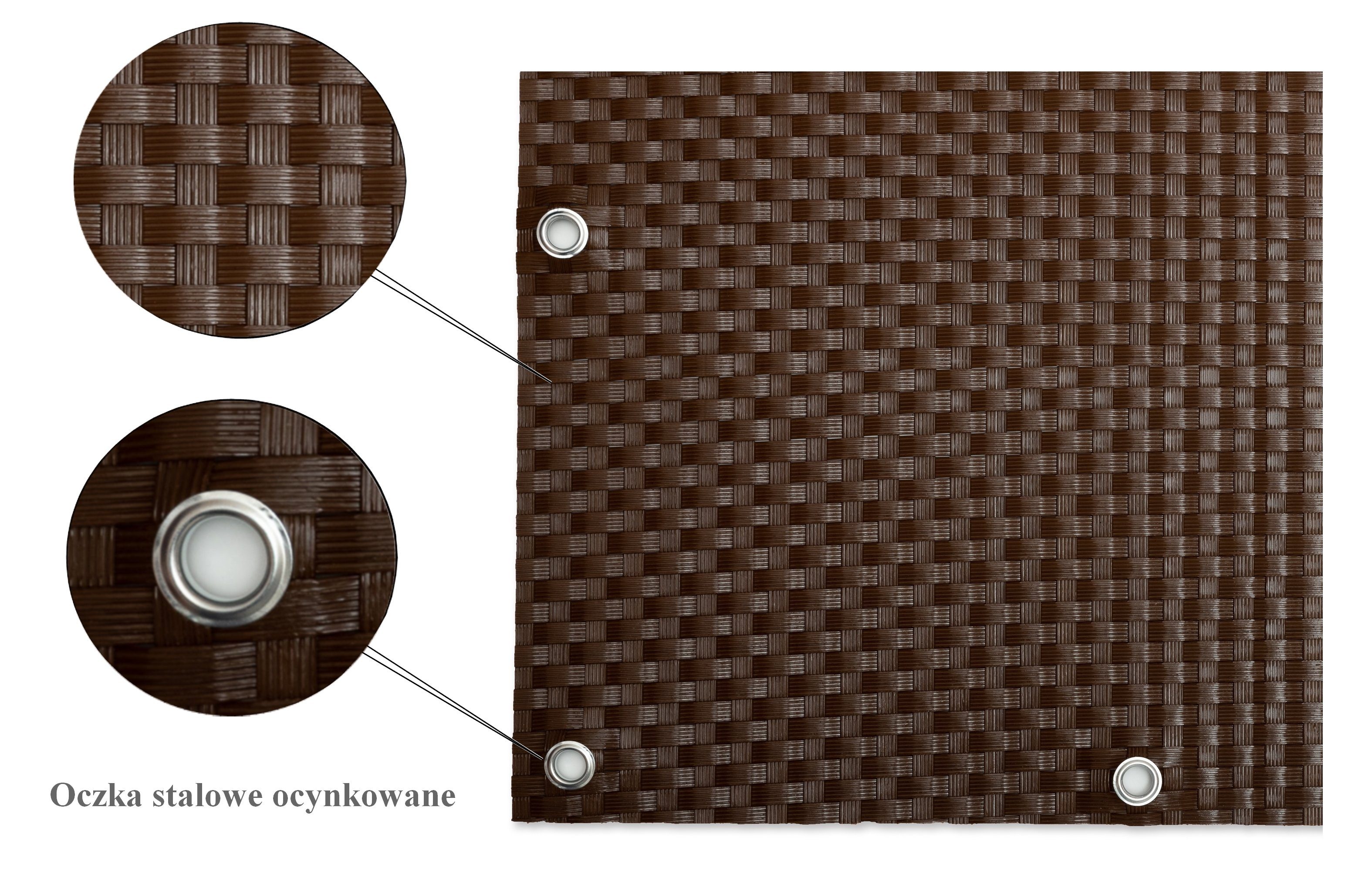 Rattan Art Balkonsichtschutz Polyrattan mit Metallösen günstig online kaufen