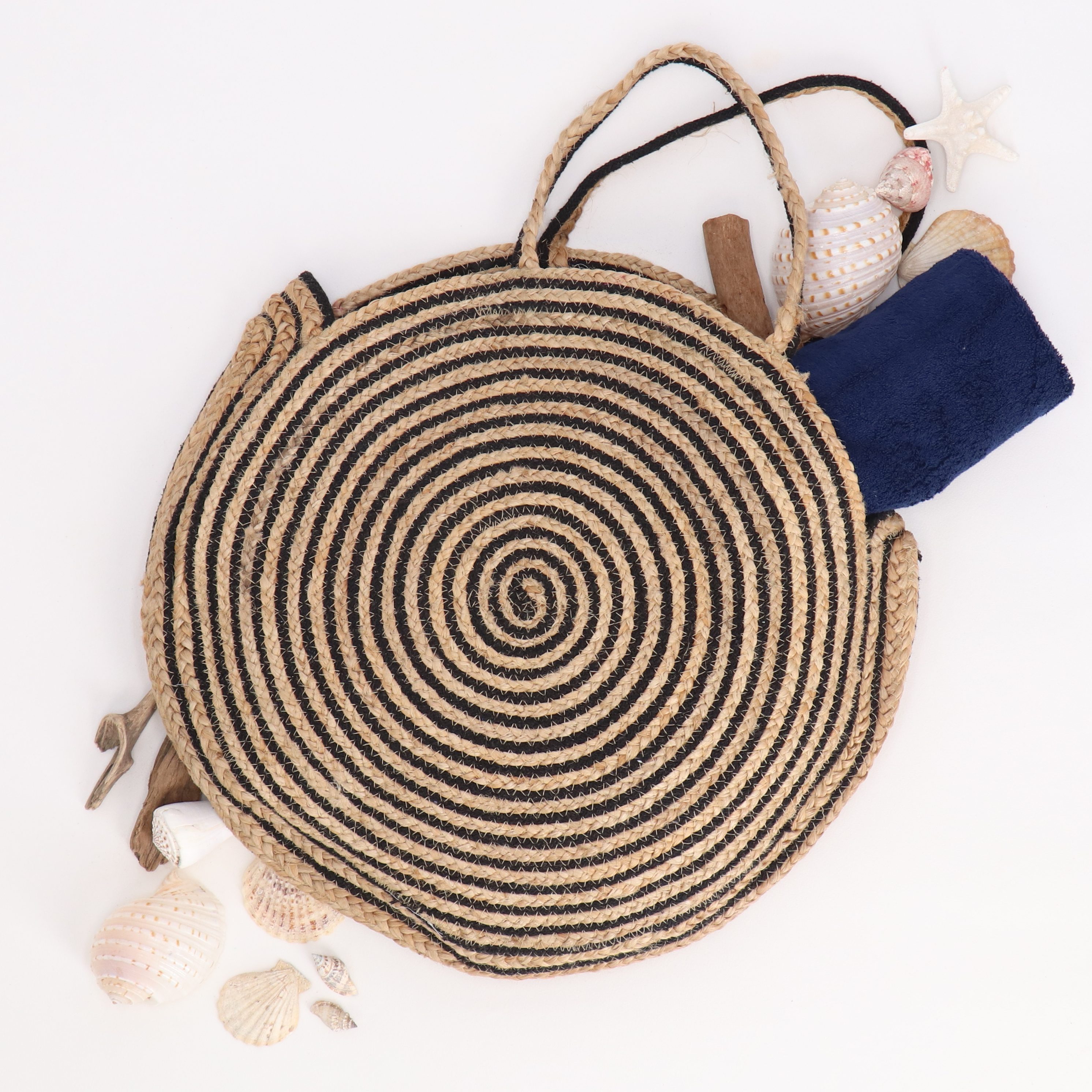 halsüberkopf Accessoires Strandtasche Tasche Jute, rund günstig online kaufen