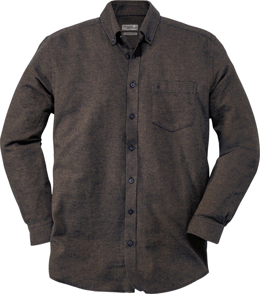 HENSON&HENSON Flanellhemd beidseitig aufgeraut für kaschmirweichen Griff, natürliche Temperaturregulierung