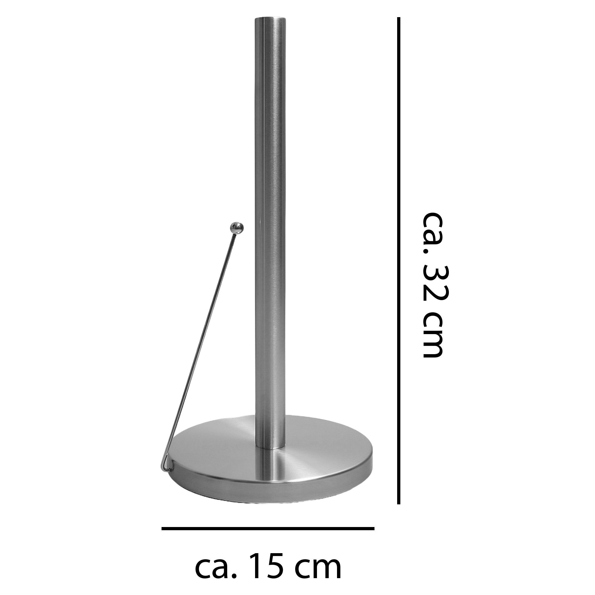 VonBueren Küchenrollenhalter stehend 32 x 15 cm Edelstahl silber