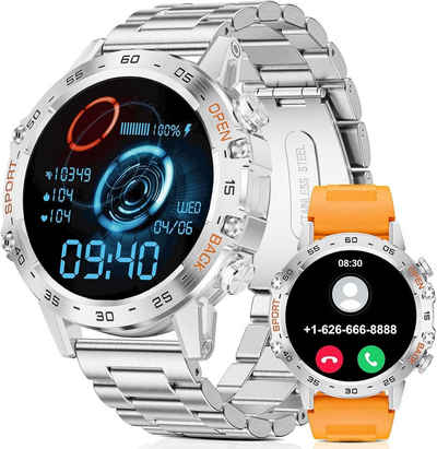Lige Smartwatch (1,39 Zoll, Android iOS), Robuste mit Herzfrequenz Schlafüberwachung,100+ Sportmodi Fitnessuhr