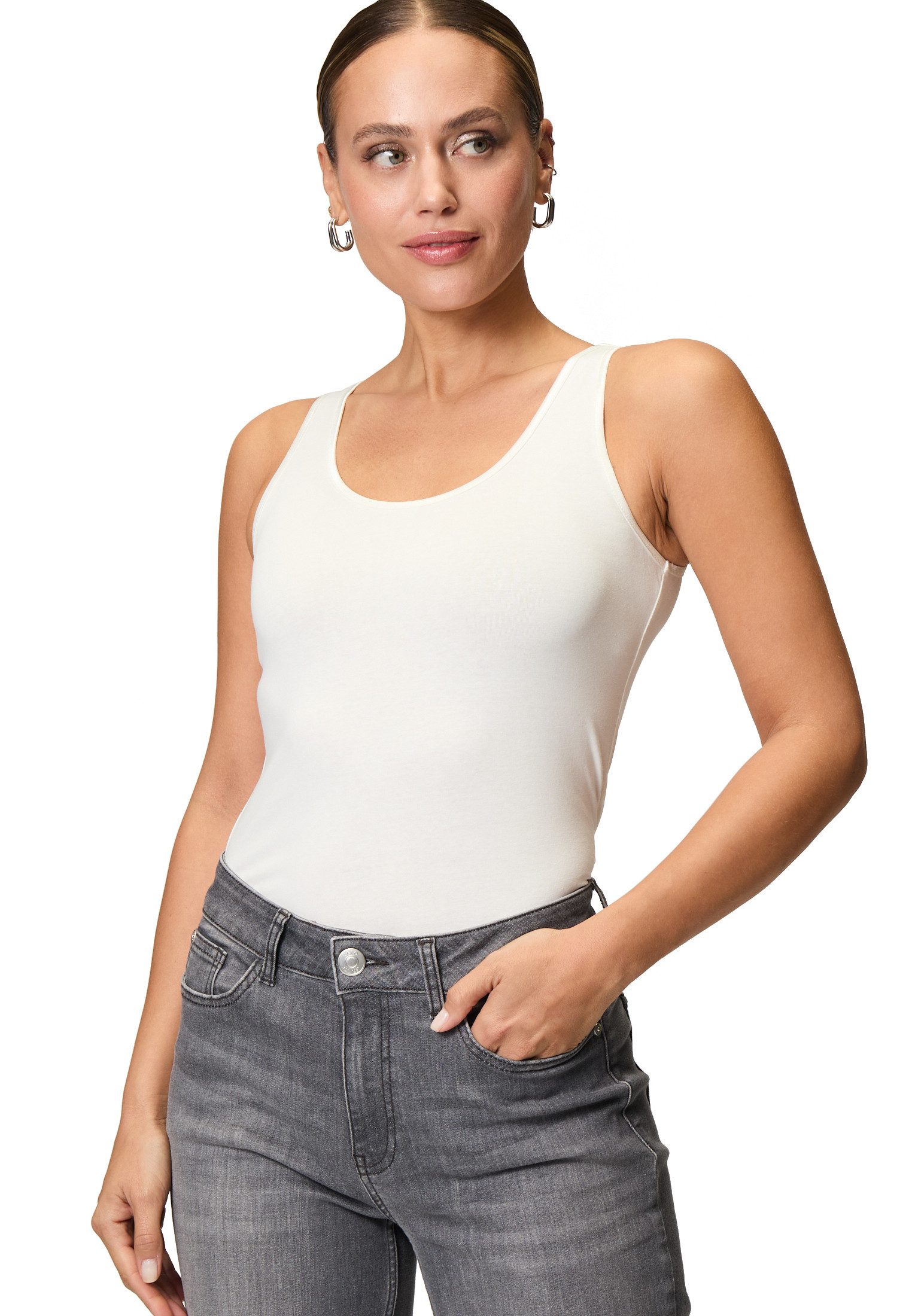 Tanktop zero Baumwoll-Top mit Rundhalsausschnitt