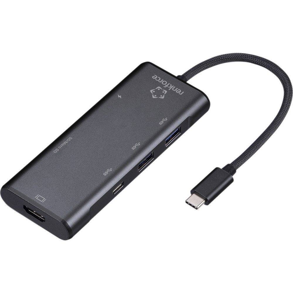 USB-Verteiler Renkforce RF-USBHA-450 7 Port USB 3.2 Gen 2-Hub mit USB-C® Stecker Sch