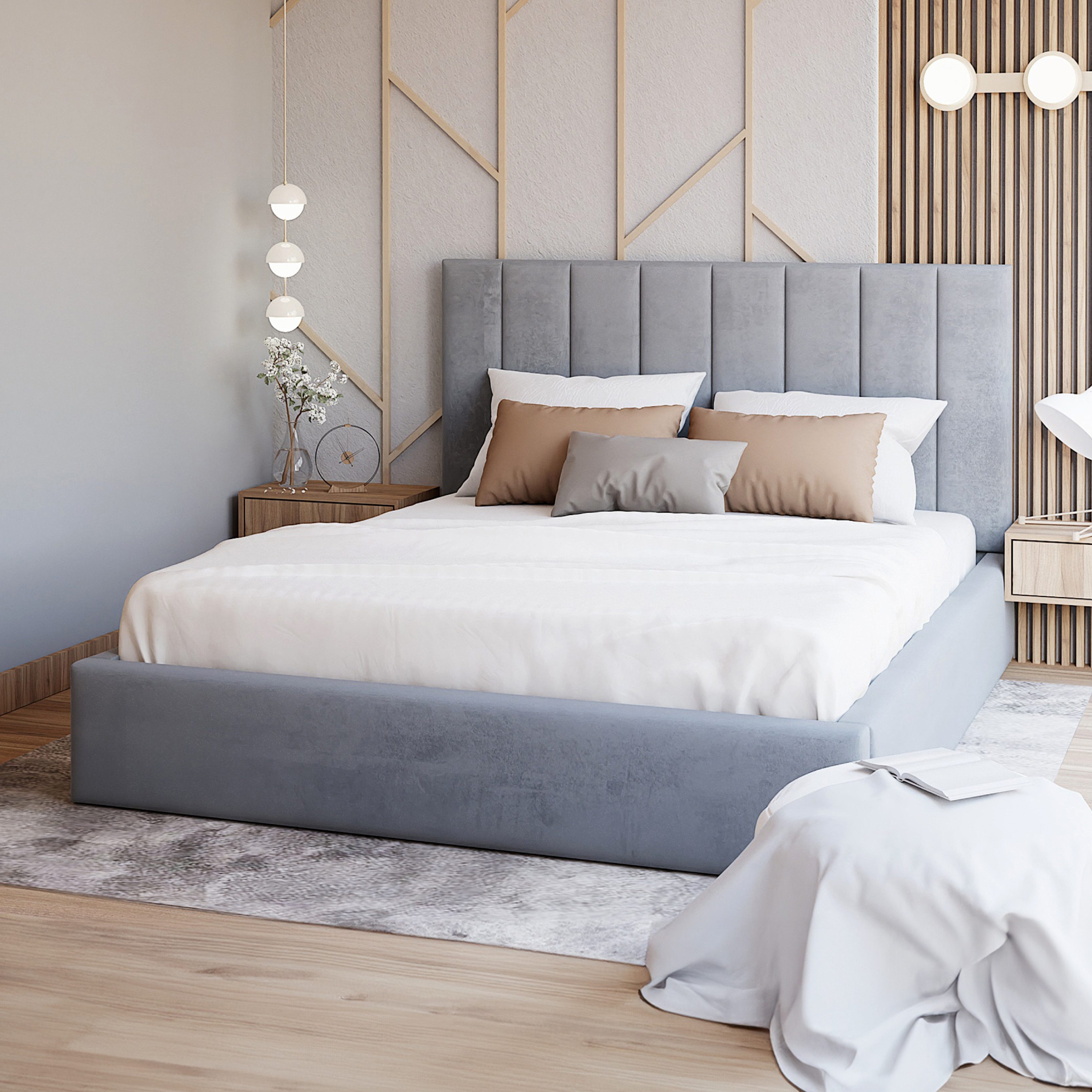 FDM Polsterbett Stauraumbett KAJA Bettgestell 90x200, günstig online kaufen