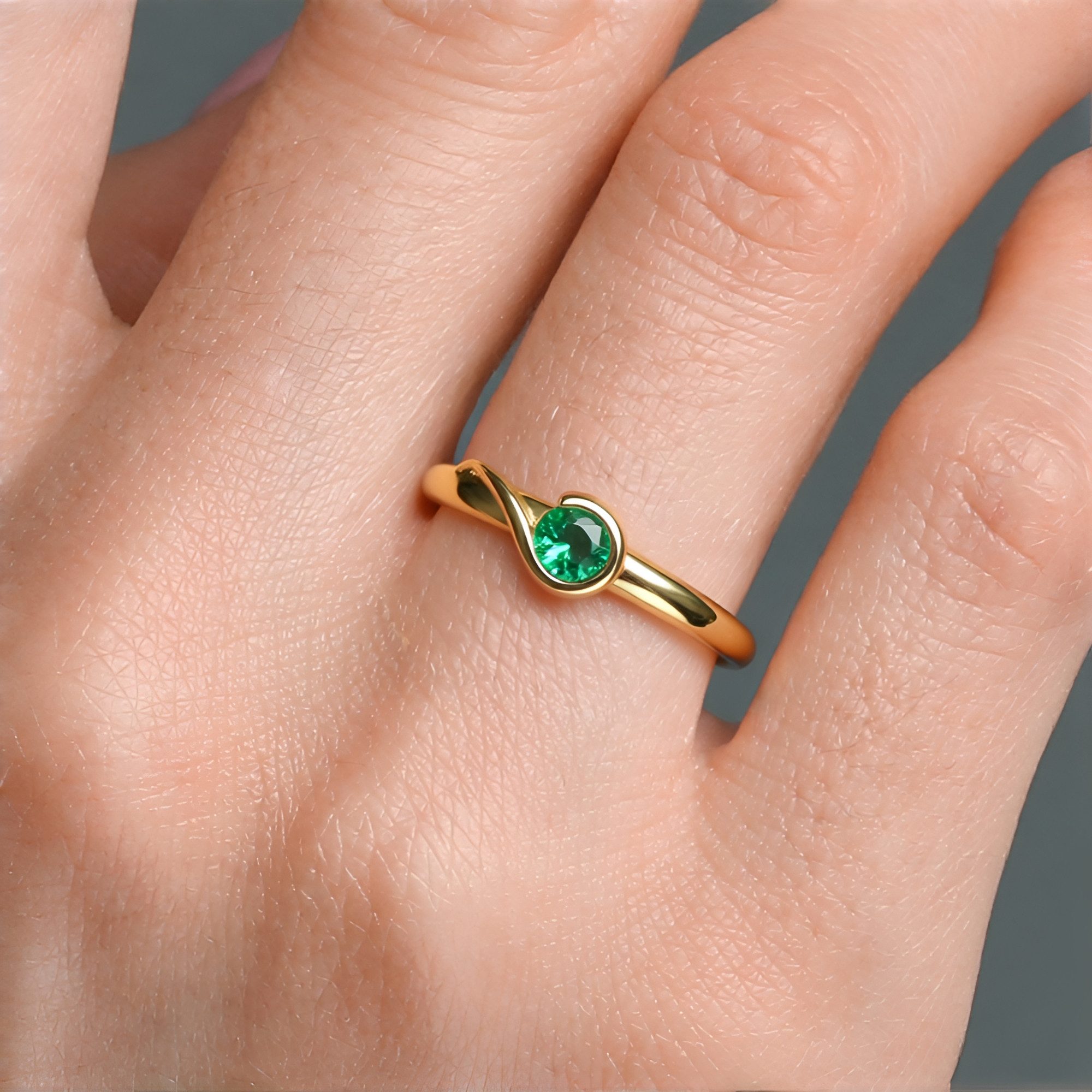 Cavill Solitärring Cavill Ring mit russischem Smaragd 0,25 ct, vergoldetes günstig online kaufen