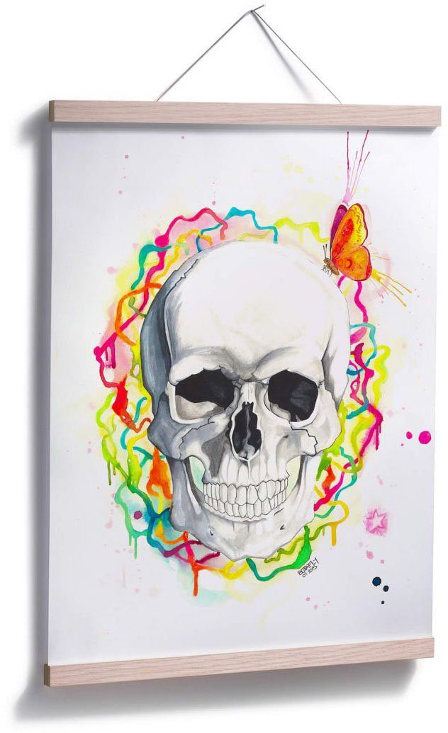 Wall-Art Poster Skull, Schriftzug (1 St), Poster, Wandposter Bild, Wandbild