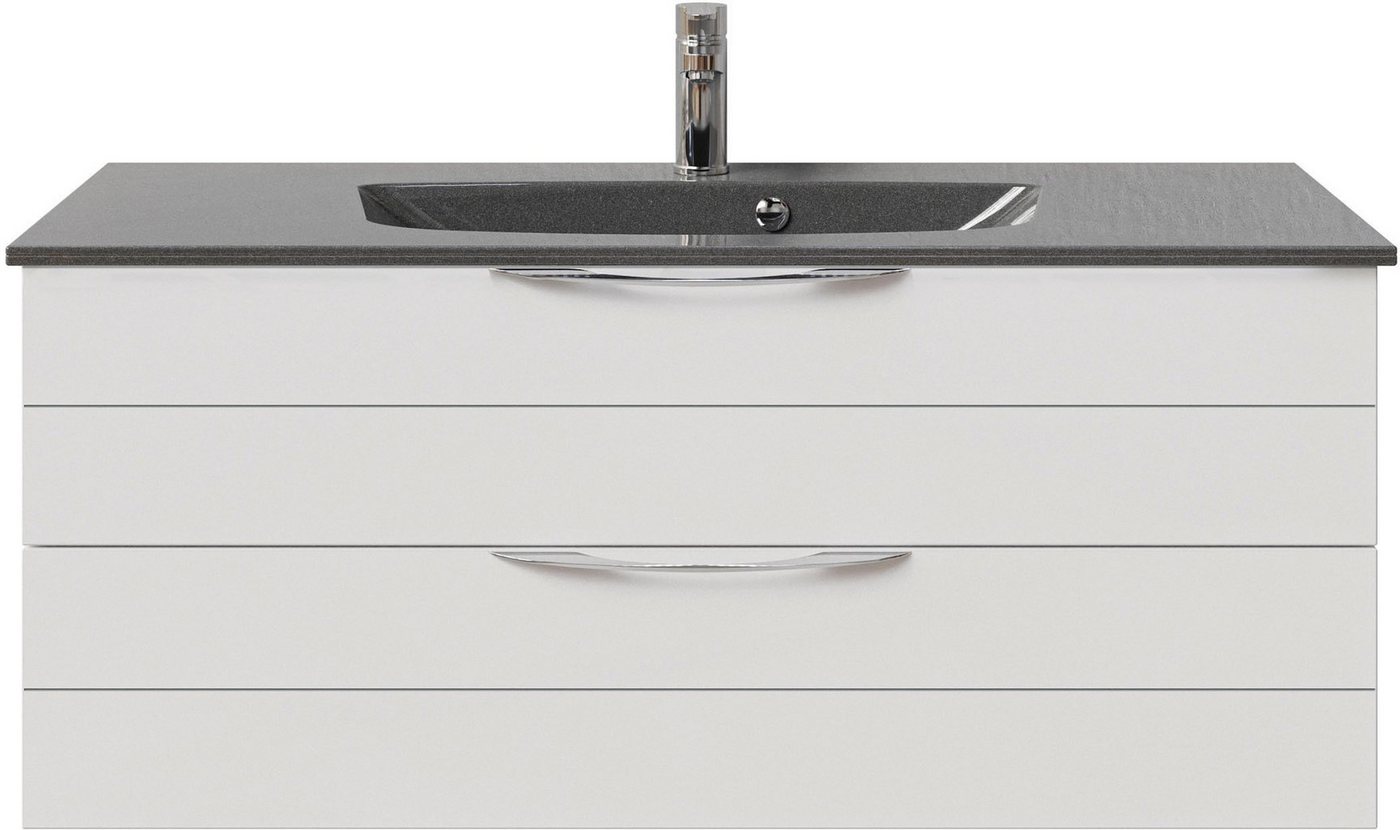 Thumbnail - Saphir Waschtisch Serie 6025 Mineralmarmor-Waschtisch mit Unterschrank, 117 cm breit (2-St), Waschplatz mit 2 Schubladen...