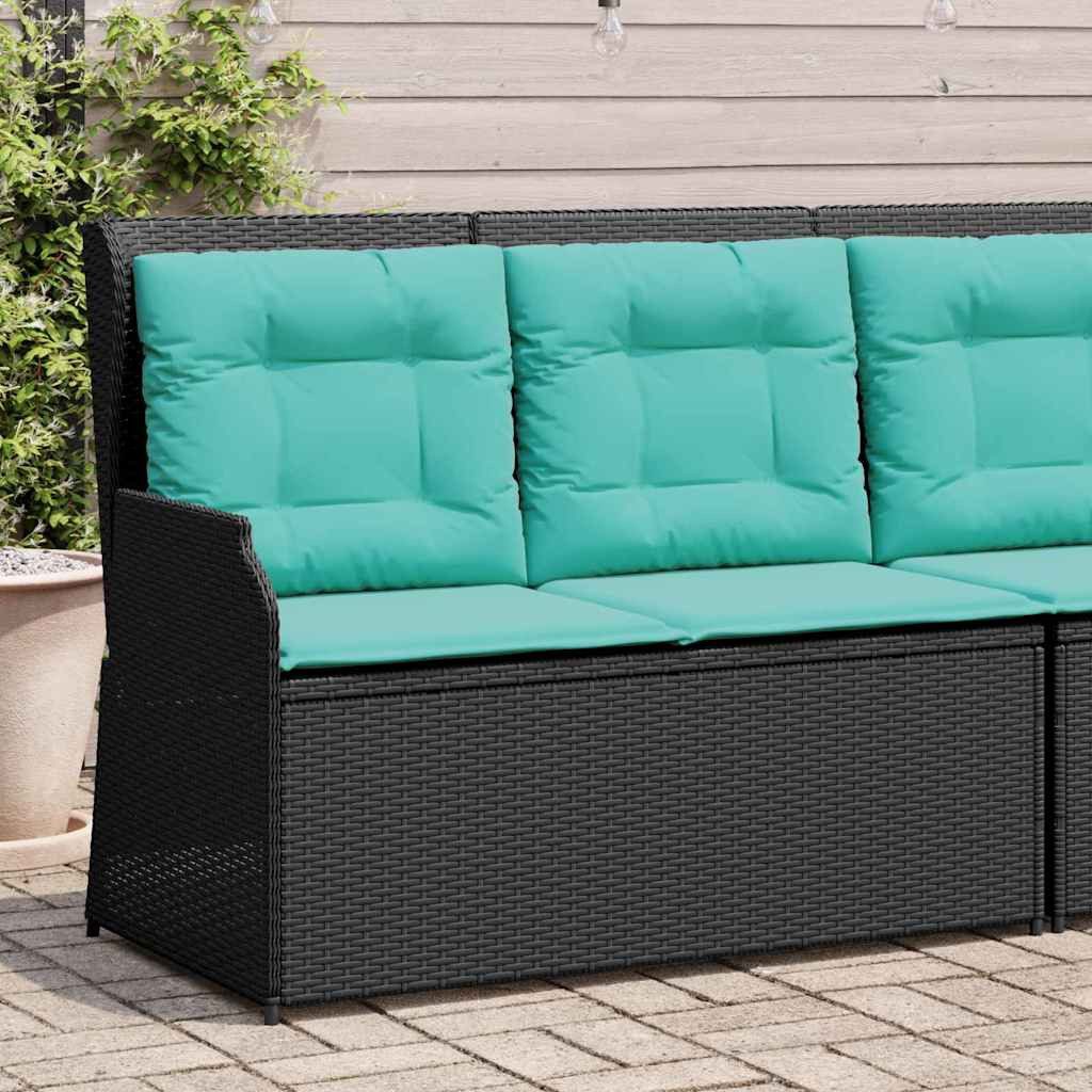 vidaXL Gartenlounge-Set Gartenbank Schwarz Poly-Rattan, (1-tlg)