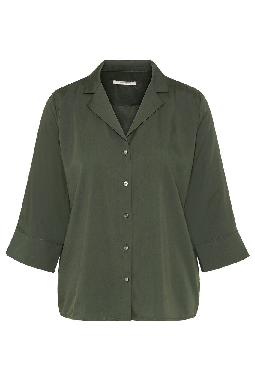 wunderwerk Langarmbluse Revers blouse TENCEL 791 - black khaki