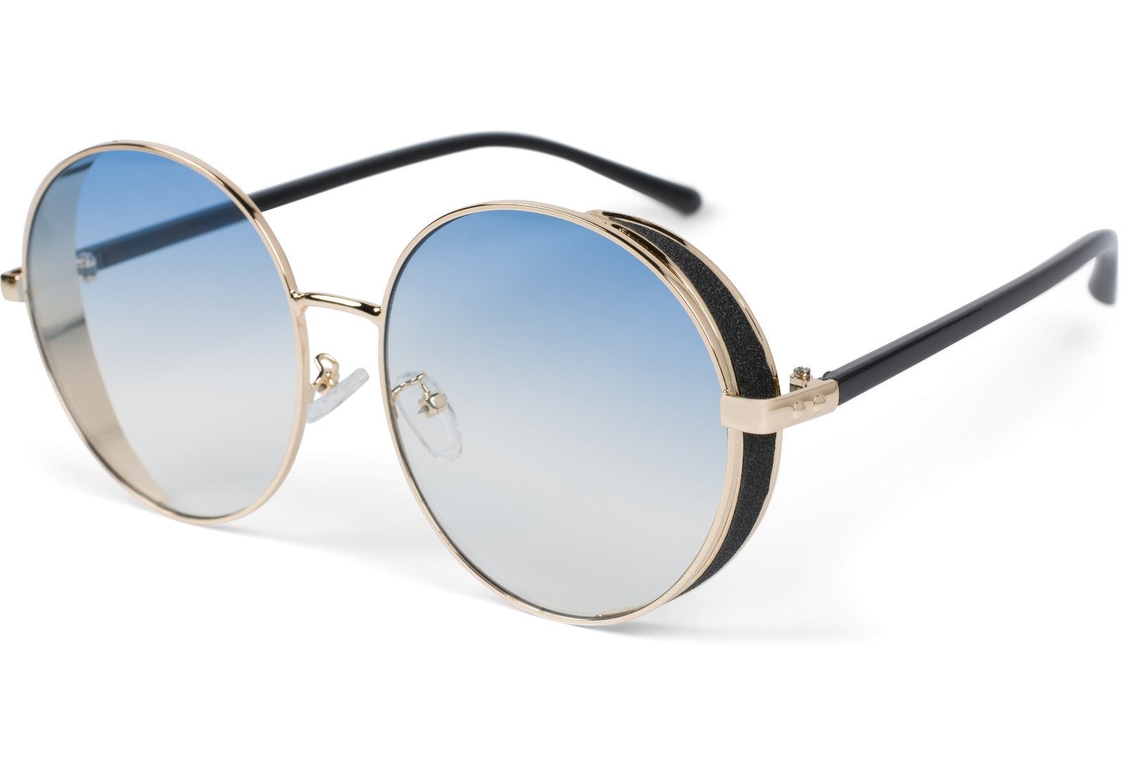 styleBREAKER Sonnenbrille Runde Sonnenbrille mit Glitzer Side Shield (1-St) Gradient