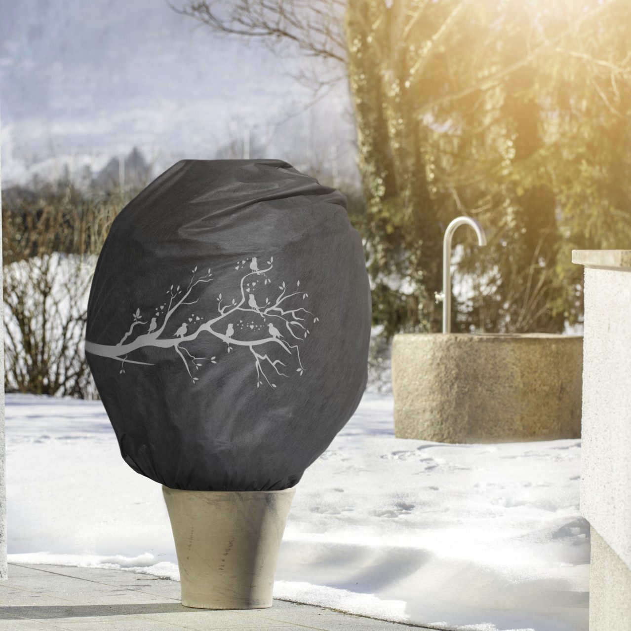 Windhager Wintervlies Windhager Deko-Haube Protect XL 1,1 x 1,1 m, grau