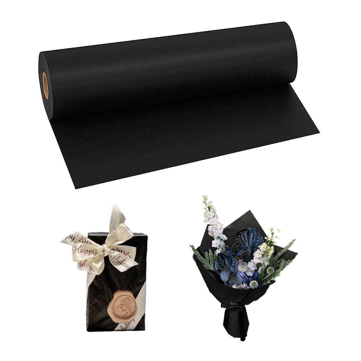 LuxusKollektion Geschenkpapier Geschenkpapier Kraftpapier 30x500cm Schwarz