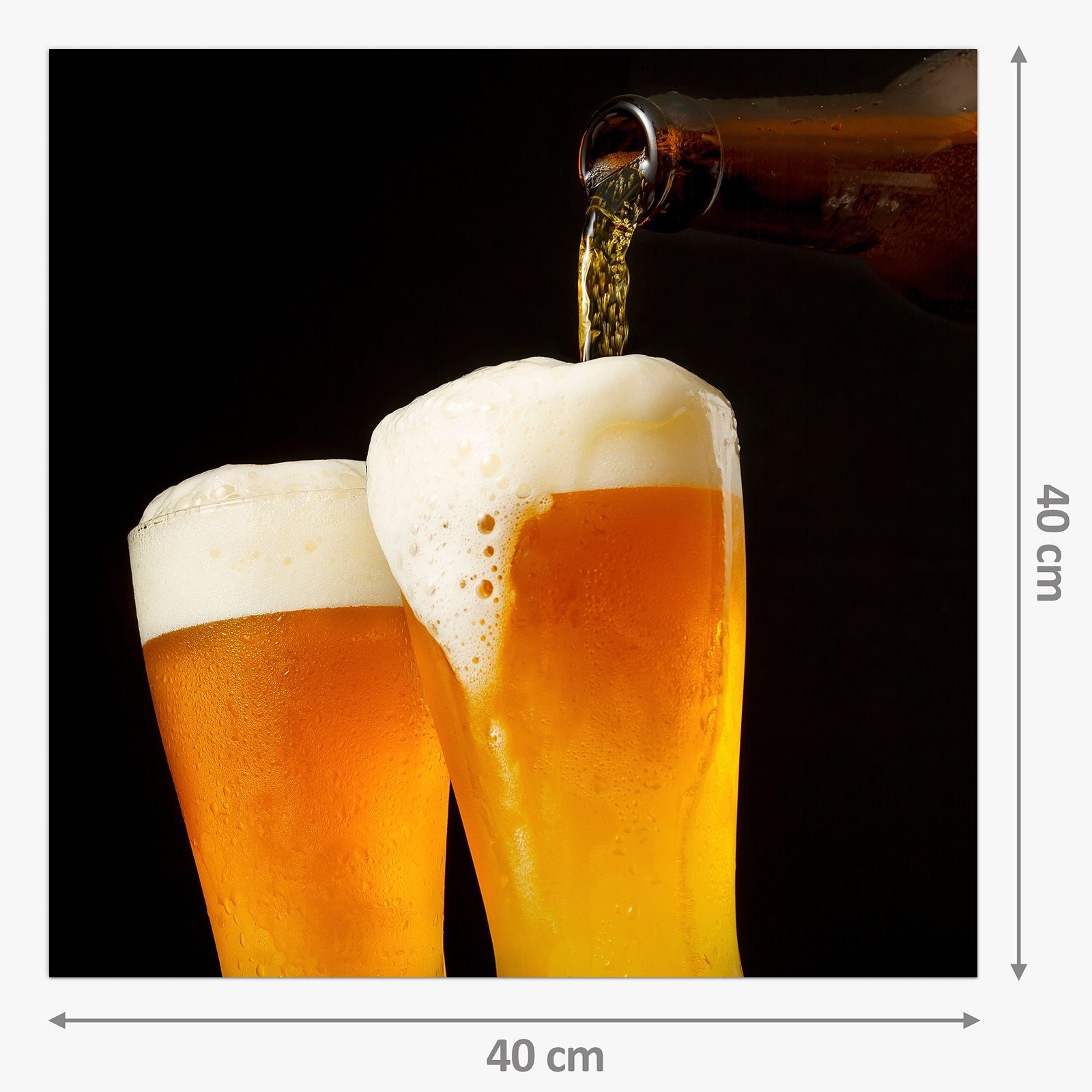 Primedeco Bier eingeschenkt Glas Küchenrückwand Spritzschutz wird