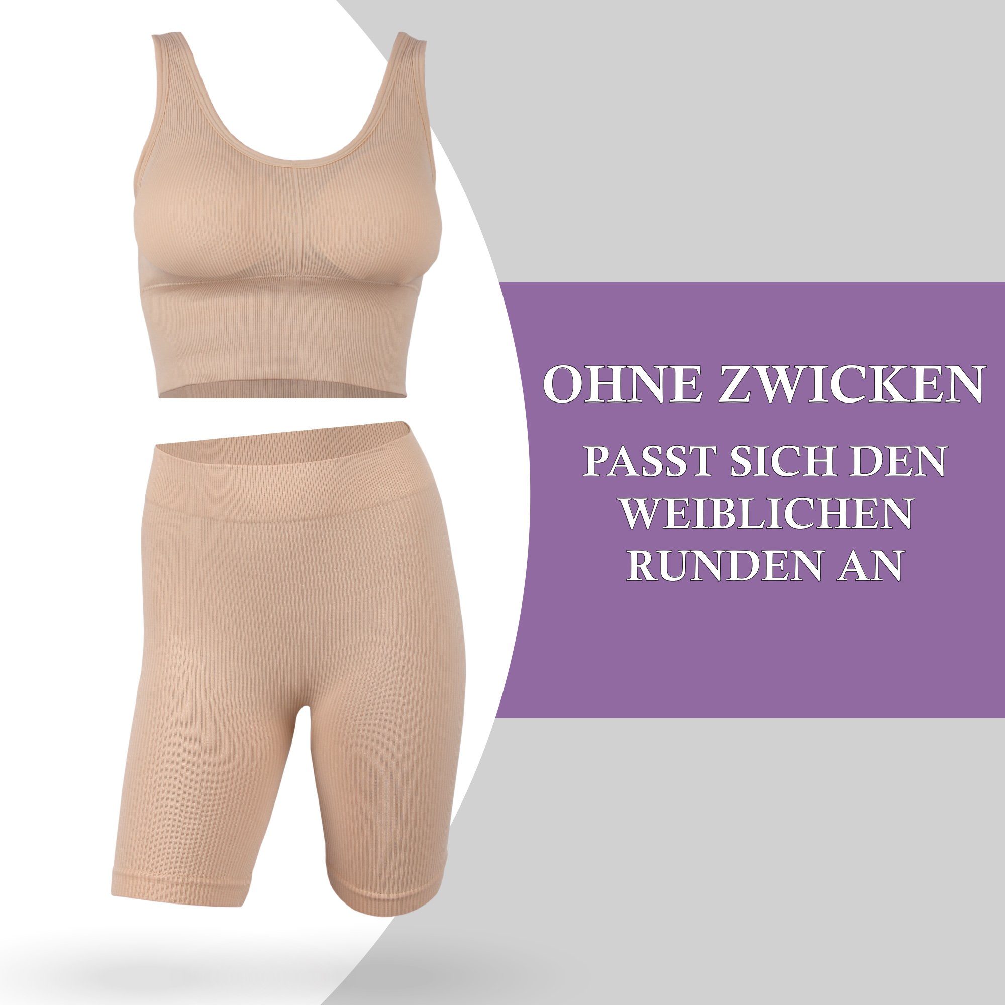 hemmy Fashion Miederslip Komfort Set (Slip + BH) Figurformende Miederhose + Komfort BH mit Push Up ohne Bügel Shaping