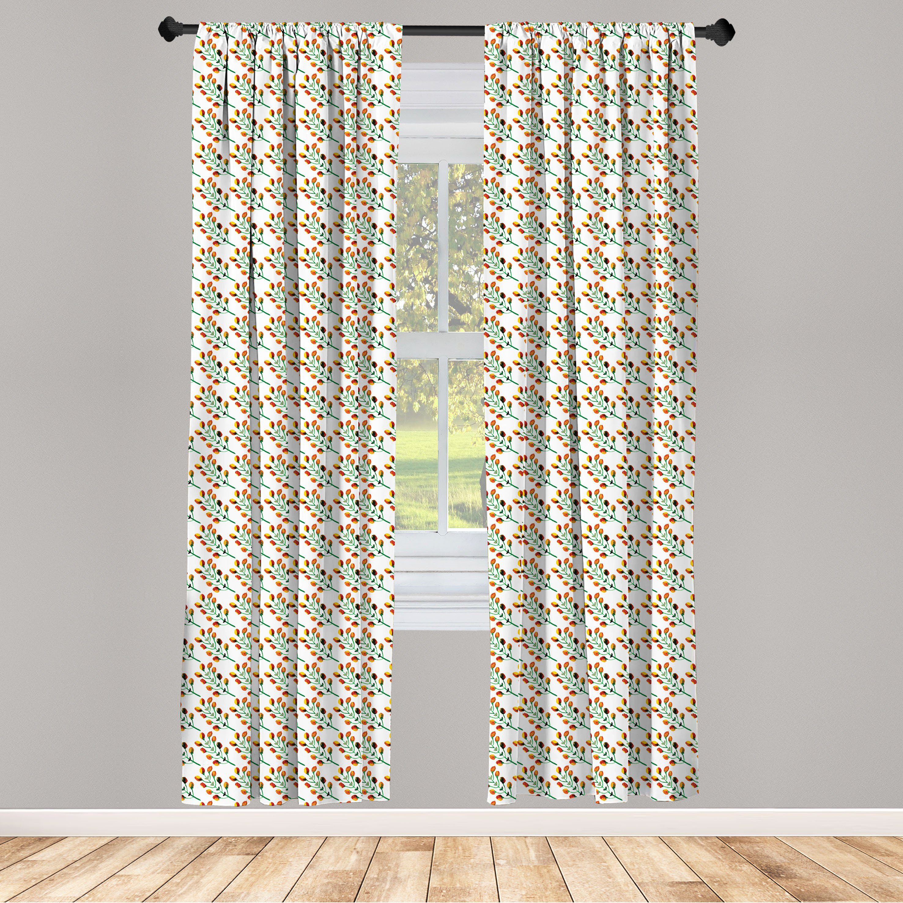 Gardine Vorhang für Wohnzimmer Schlafzimmer Dekor, Abakuhaus, Microfaser, Blume Beauty Garden