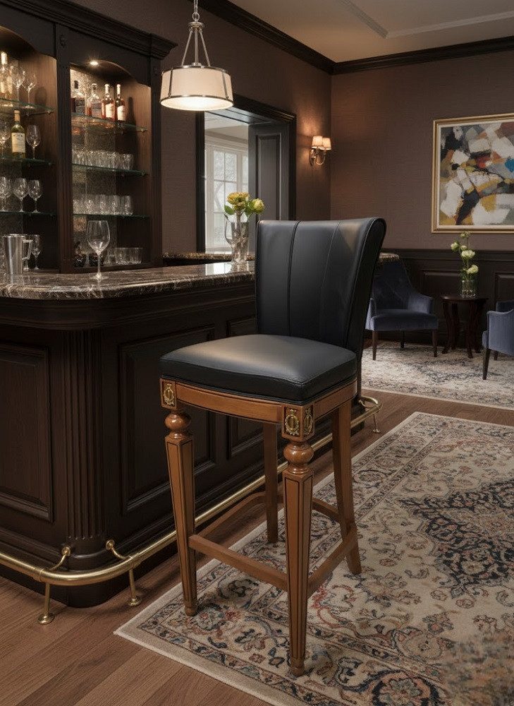 Xlmoebel Barhocker Barock Rokoko Tresenhocker Stuhl für die Bar SOFORT, Made in Europa