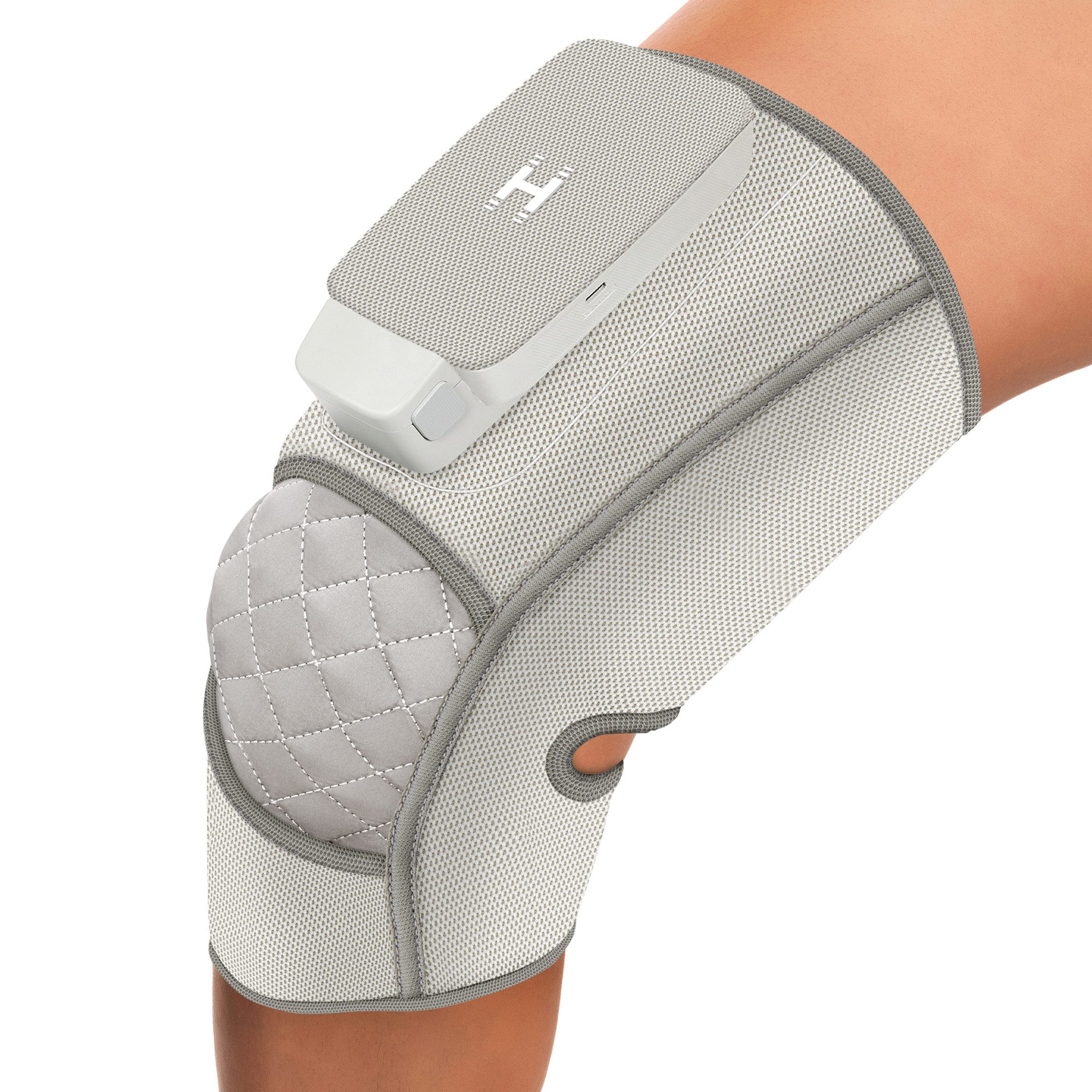 HOMEDICS Massagegerät SR-CMXKE10HBND Modulair Air Knie-Kompressionsmassagebandage, Kniebandage inkl. Akku-Controller und Verlängerungsriemen, Luftkompression, Wärme, 4 Programme, 5 Intensitätsstufen, kabellos