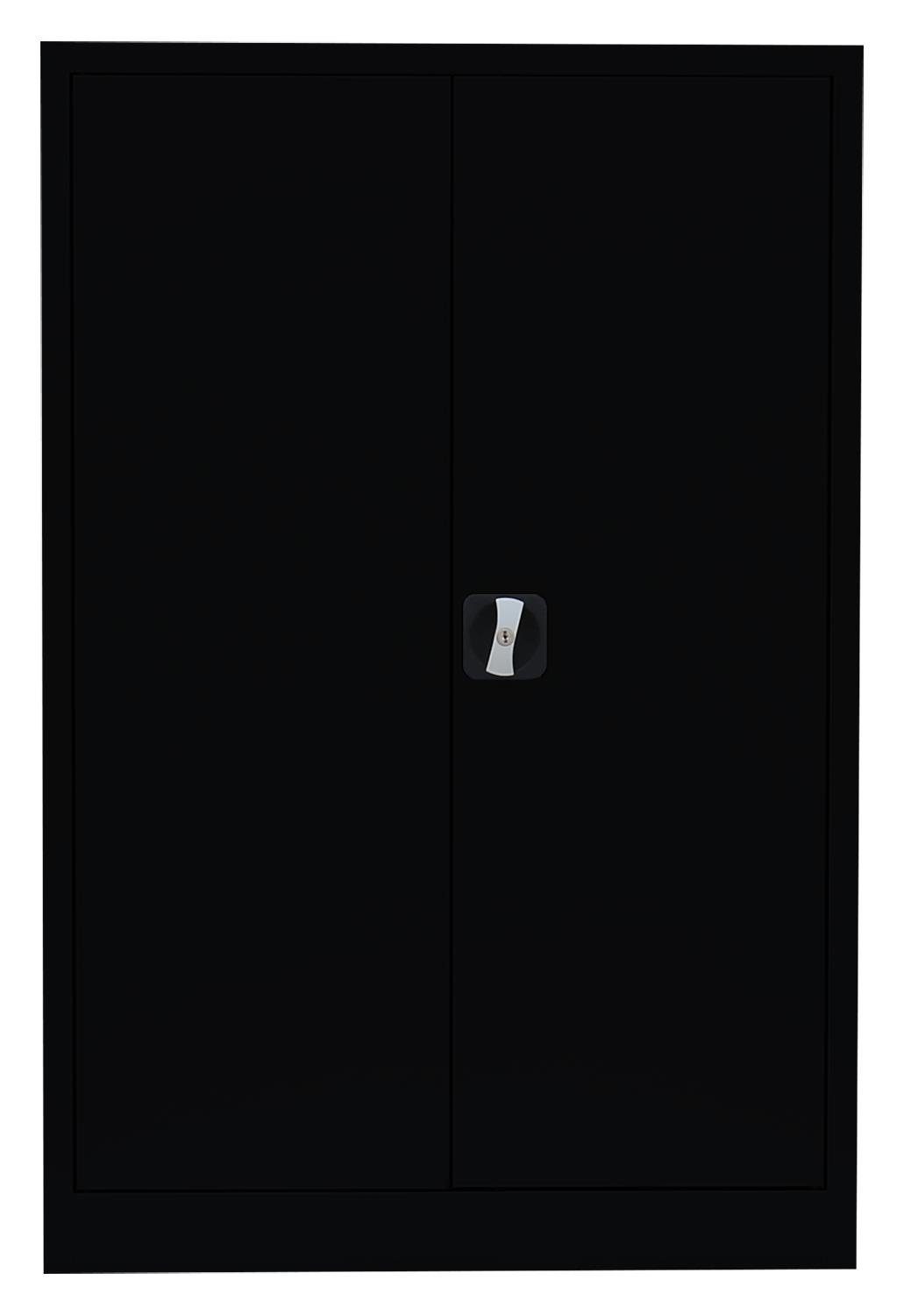 Schwarz Komplett Türen: notwendig keine Aktenschrank Mehrzweckschrank RAL Montage abschließbar Metallschrank Steelboxx 120x925x42,2cm montiert, 9005 Tiefschwarz Korpus: Tiefschwarz/ RAL (1-St) 9005 |