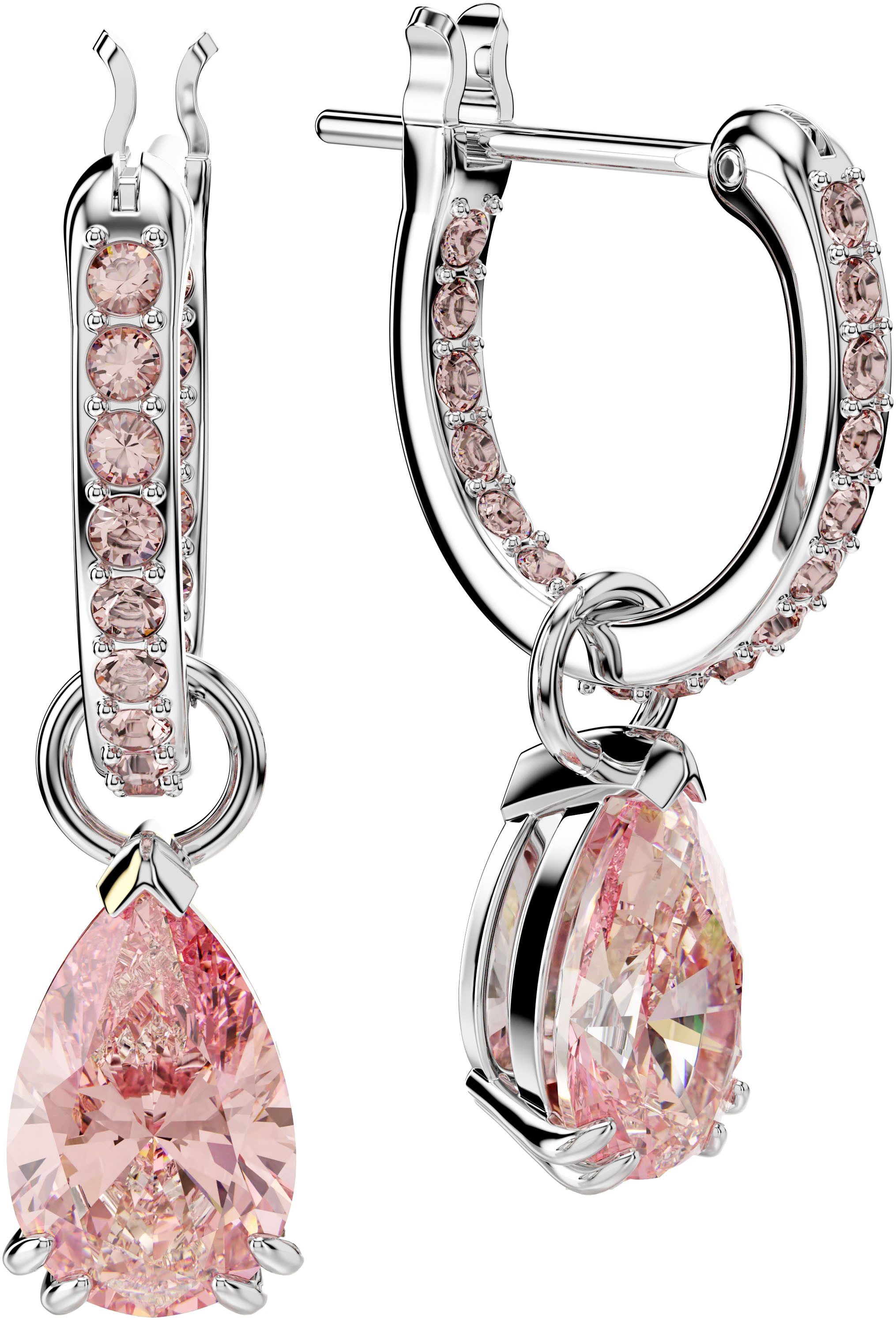 Swarovski Paar Creolen Stilla Pear Drop, 5636716, 5723564, 5723566, mit Swarovski® Kristall - Einhänger abnehmbar