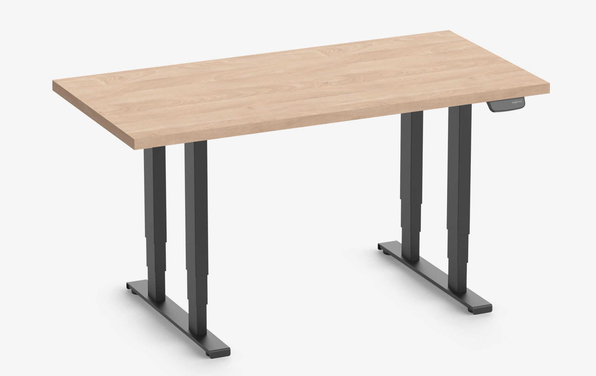 Ergolutions Schreibtisch PRIMUS elektrisch höhenverstellbarer Schwerlasttisch, 300 kg Traglast / Leise / Timer / Memory / Kollisionssensor