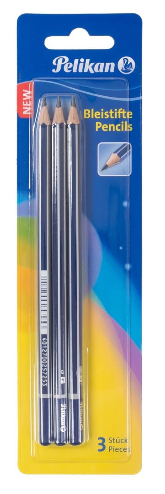 Pelikan Bleistift 3er Pelikan Bleistift Härtegrad B/F/2B Bruchstabil Zeichenstift Schule