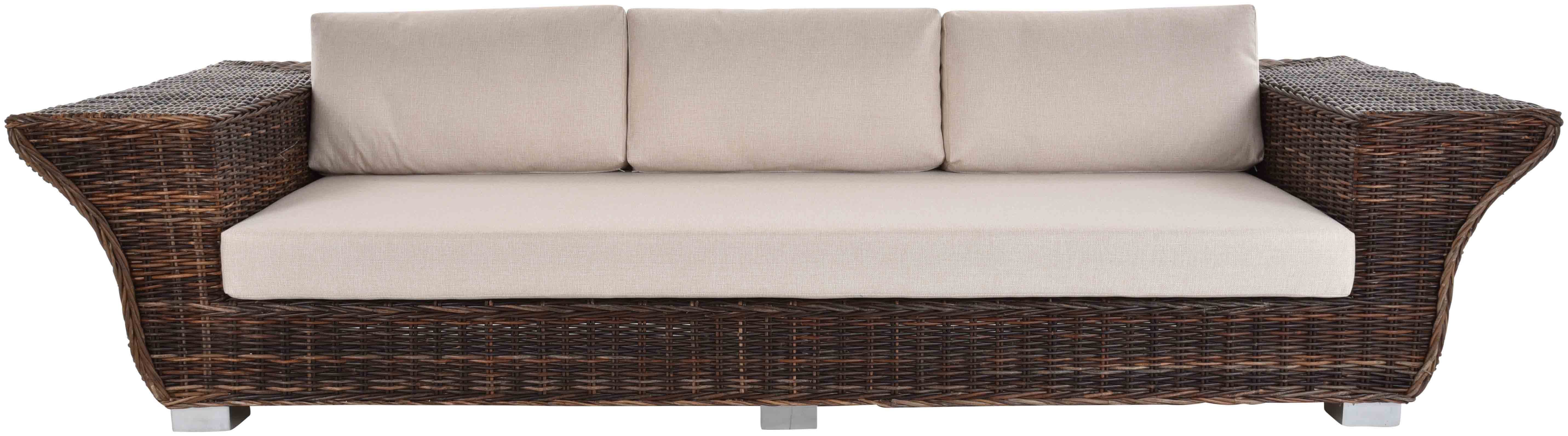 Krines Home Big-Sofa Imposantes Designsofa Tulip aus Natur Rattan Rattansofa Wohnzimmersofa, Viersitzersofa