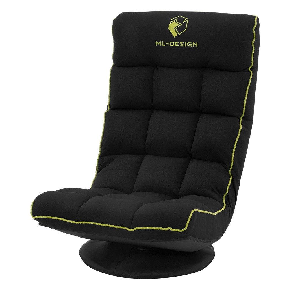 ML-DESIGN Sessel Gaming Bodenstuhl ergonomisch Gaming Sessel 360°drehbar Relaxsessel, Bodensessel Schwarz-Grün verstellbare Rückenlehne klappbar Sessel
