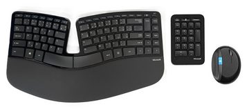 Microsoft Sculpt Ergonomic Desktop -Maus+Tastatur+Ziffernblock, Schweizer-QWERTZ Tastatur- und Maus-Set
