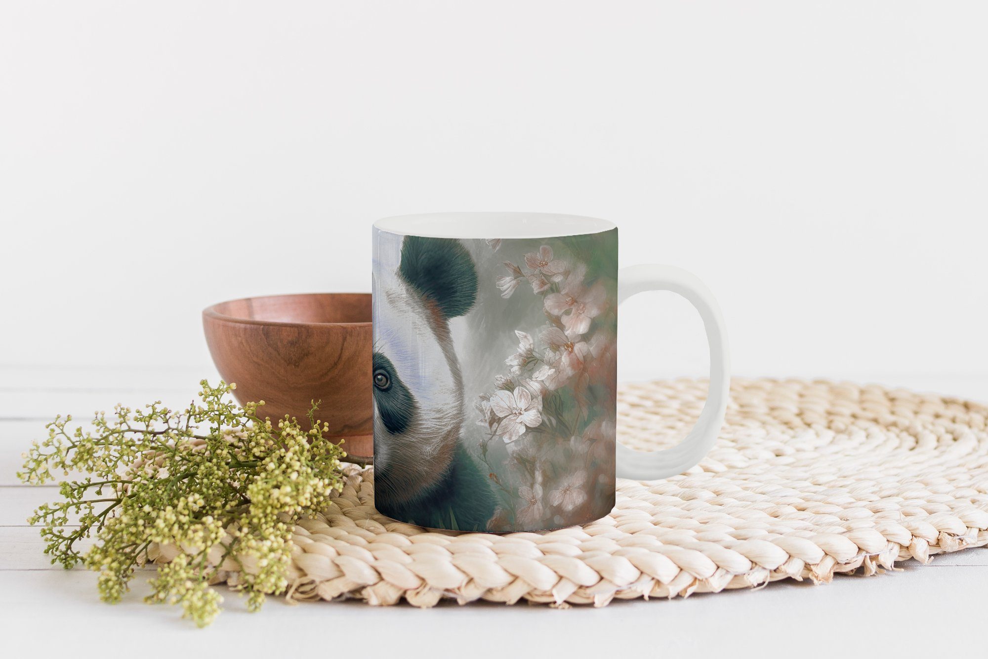 Keramik, MuchoWow Pflanzen, - Tiere Panda Geschenk - Becher, Teetasse, Tasse Kaffeetassen, Teetasse,