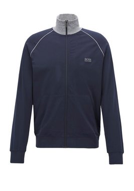 BOSS Sweatjacke mit kontrastfarbigen Bündchen