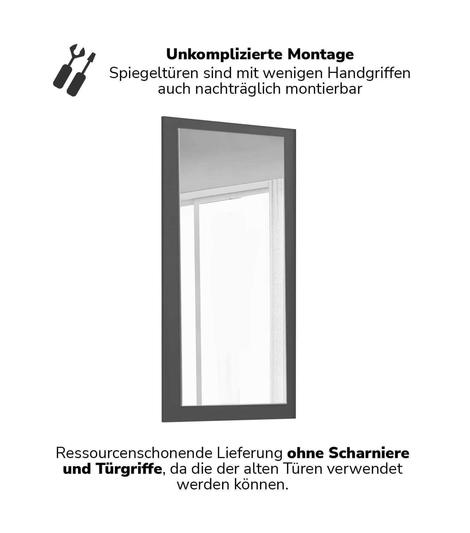 mokebo Schranktür Die Verspiegelte (Einzeln), Spiegeltür für Kleiderschrank bzw. Schrank 'Der Grenzenlose'