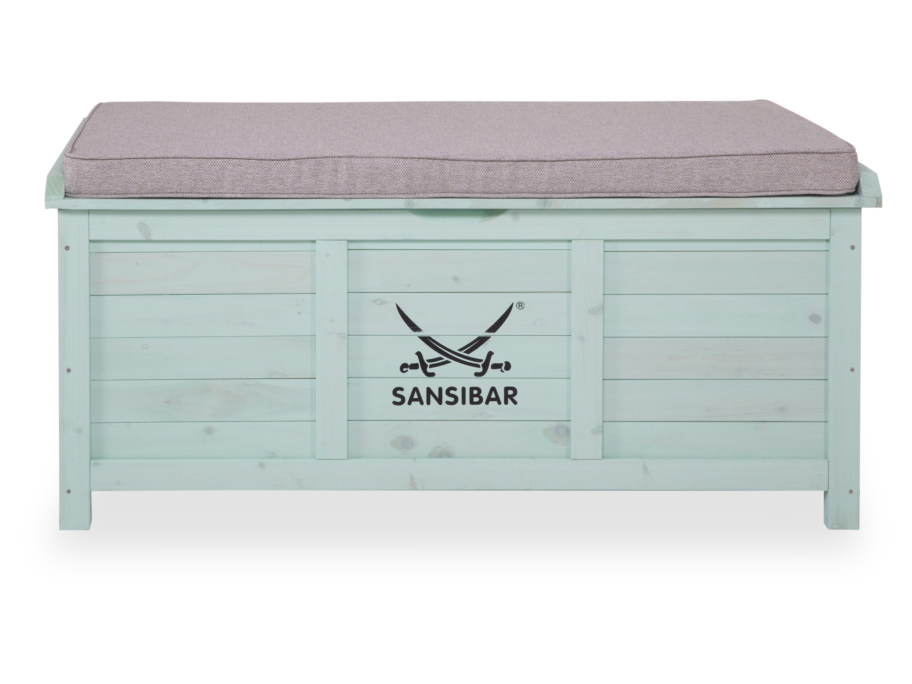 SANSIBAR LIVING Truhe Gartentruhe SANSIBAR LAHOLM BHT 120x60x54 cm grün