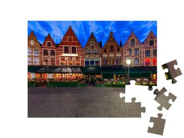 puzzleYOU Puzzle Fassaden auf dem Marktplatz, Brügge, Belgien, 48 Puzzleteile, puzzleYOU-Kollektionen Belgien