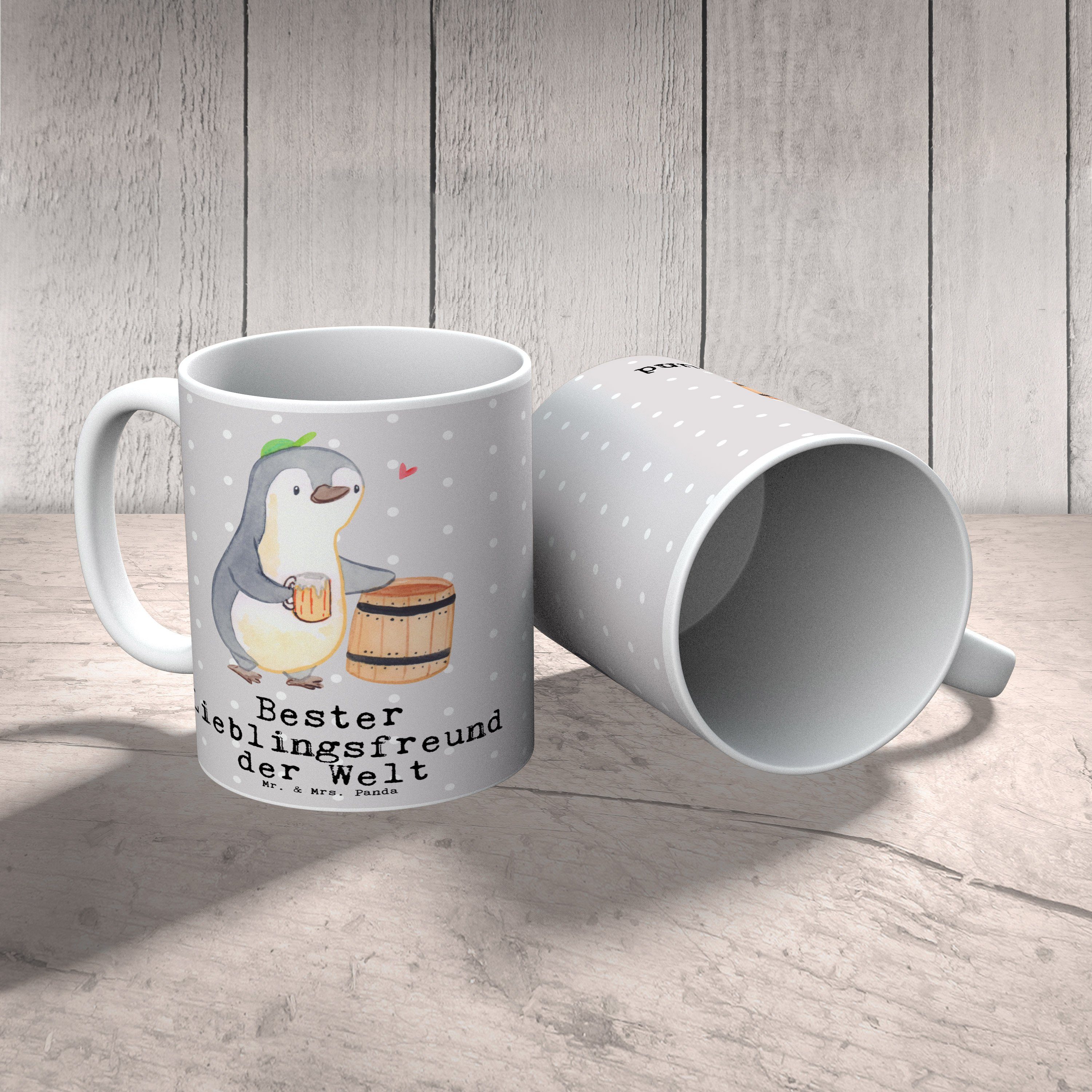 - Tasse Pastell Bester Geschenk, - & Keramik Ge, Mrs. Pinguin Grau Welt Mr. der Panda Lieblingsfreund
