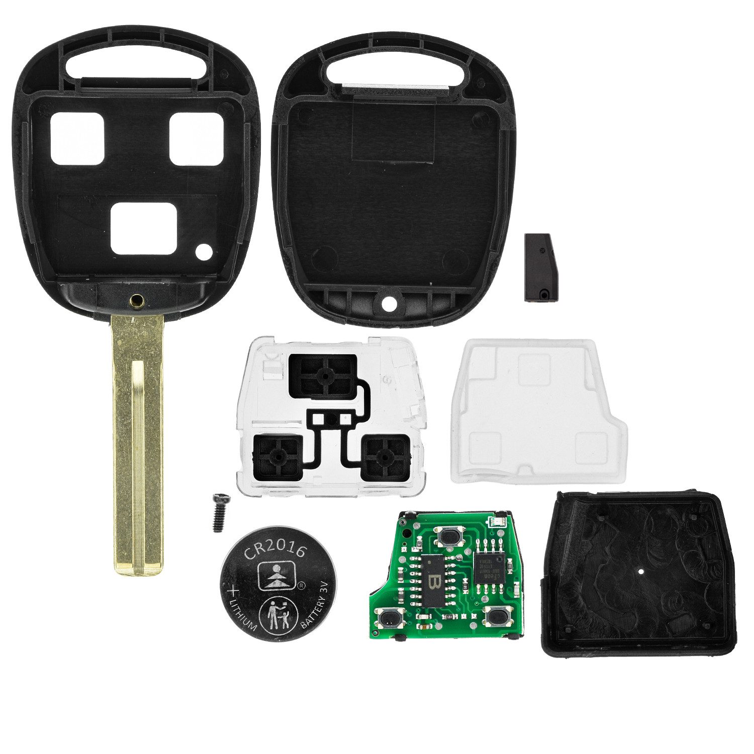 mt-key Schlüsseltasche Auto Funk Schlüssel Fernbedienung TOY48 434MHZ ID68 (Set), für Lexus LS 430 (UCF30, 00–06); LX 470 (II, 02–06)