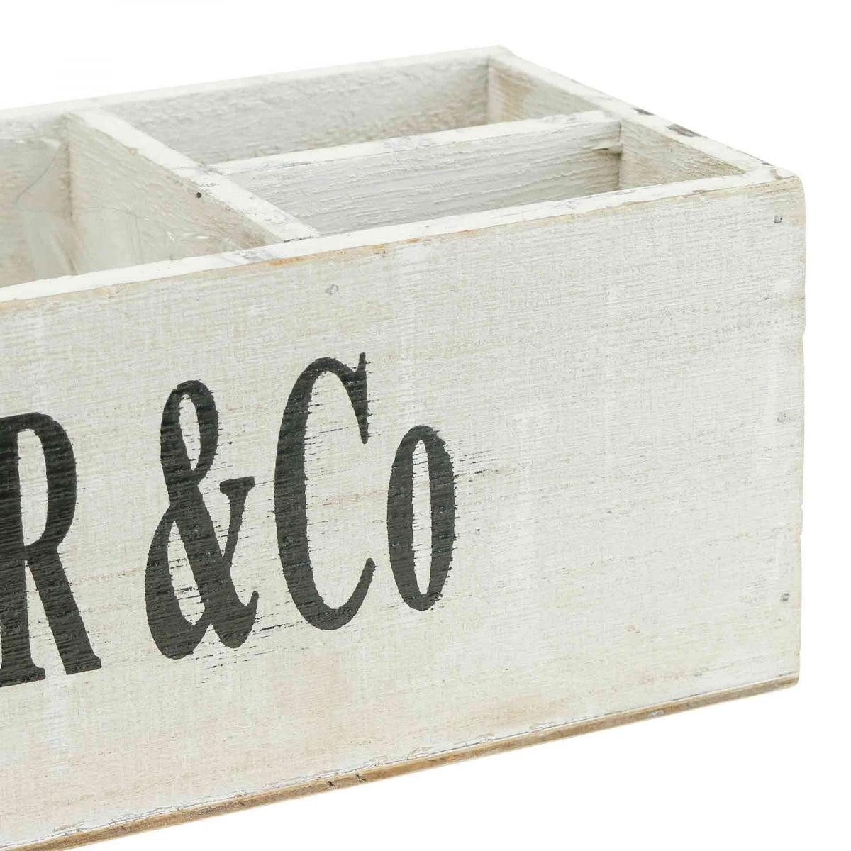 Florists Products Dekokorb Dekorative Kräuterkiste aus Holz mit Fächern für Küchen- und