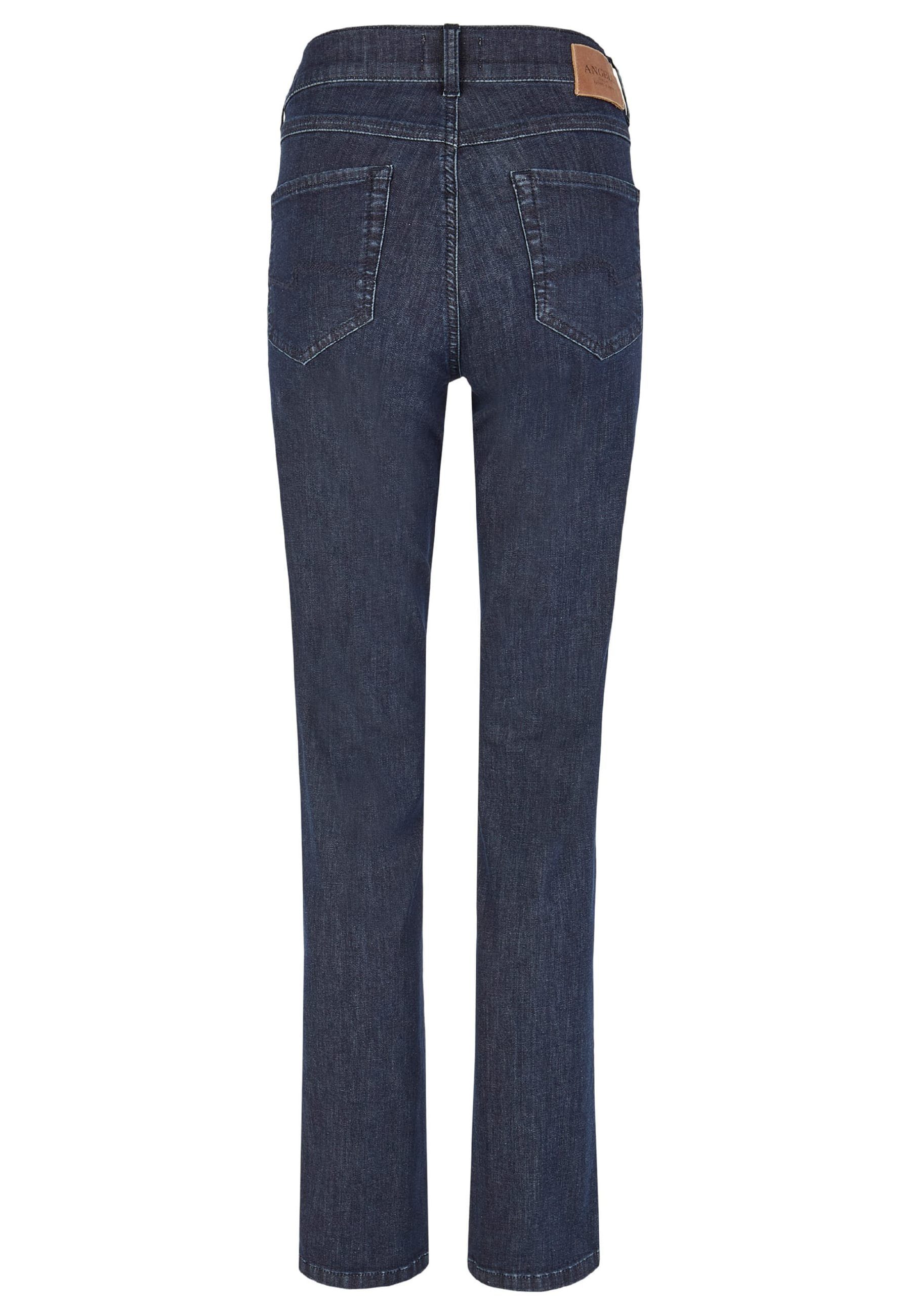 mit blau ANGELS Jeans Organic Cotton Label-Applikationen Straight-Jeans mit Cici