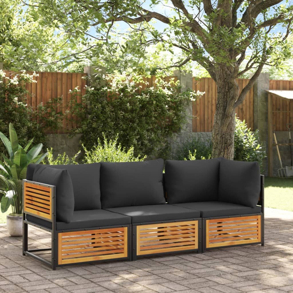 vidaXL Sofaelement Gartensofa mit Kissen 2-Sitzer günstig online kaufen