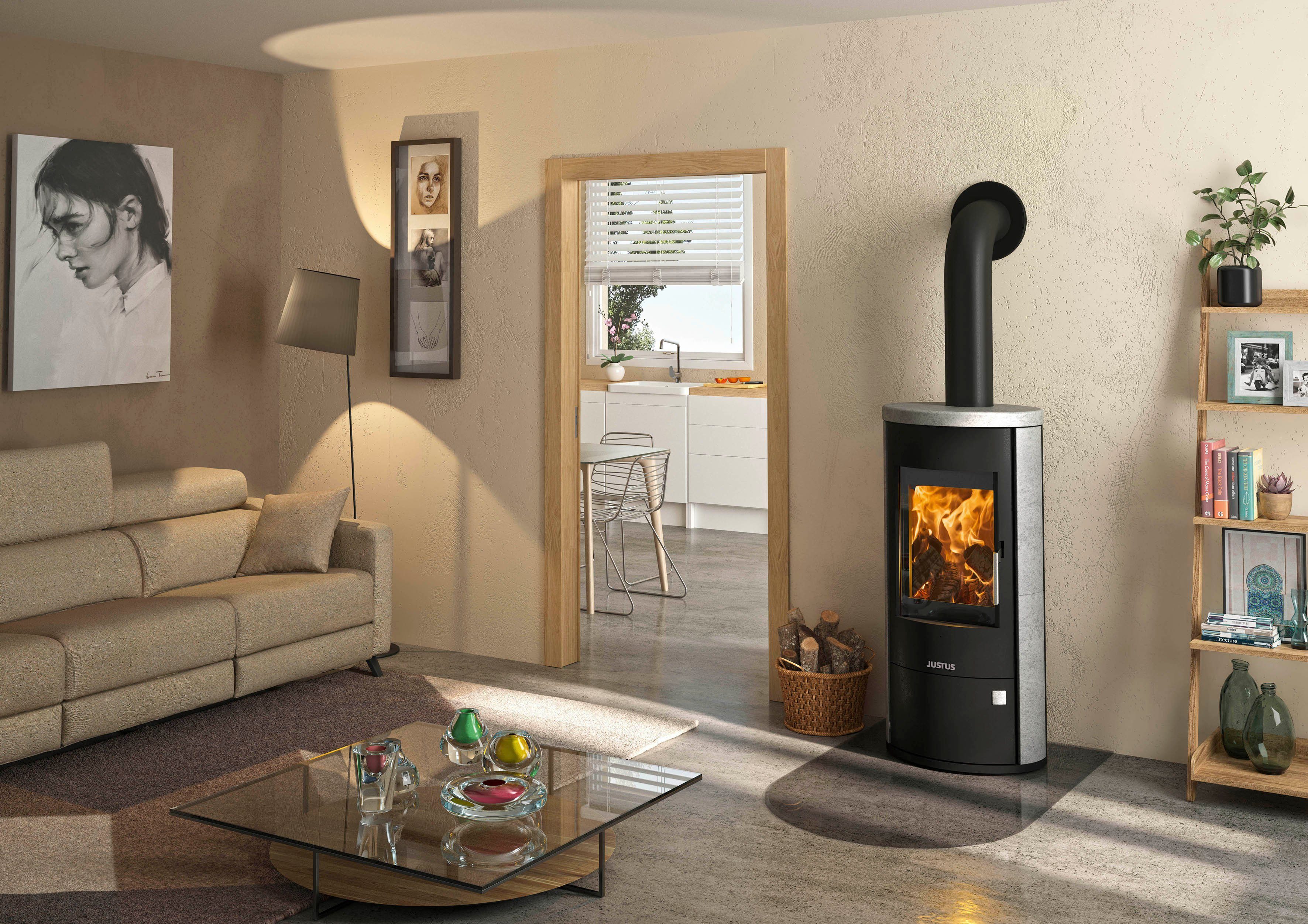 JUSTUS Kaminofen Austin 7 Speckstein, 7 kW, Zeitbrand
