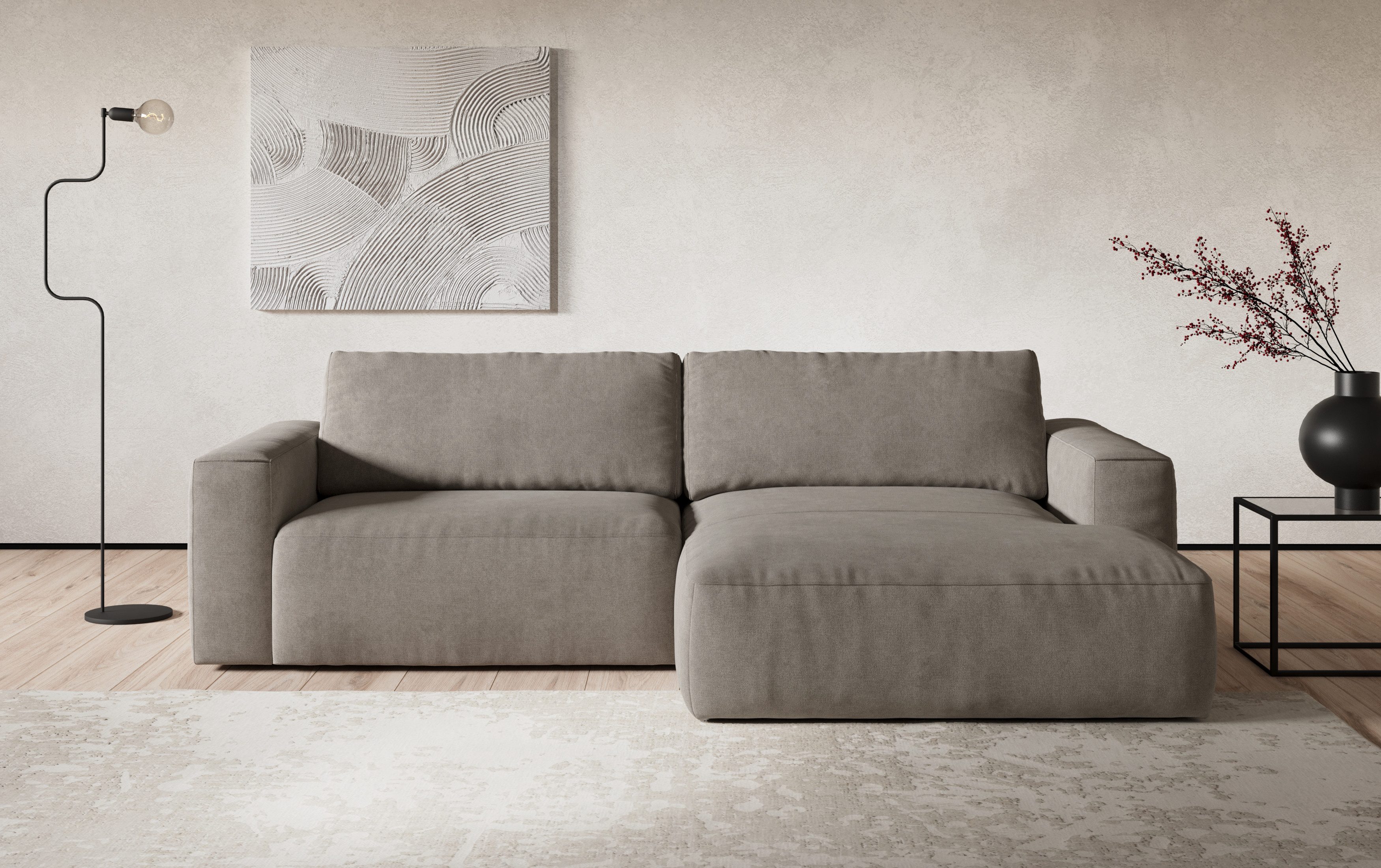 COTTA Ecksofa Lasso, mit wasserabweisendem Stoff - Flachgewebe - All Senses